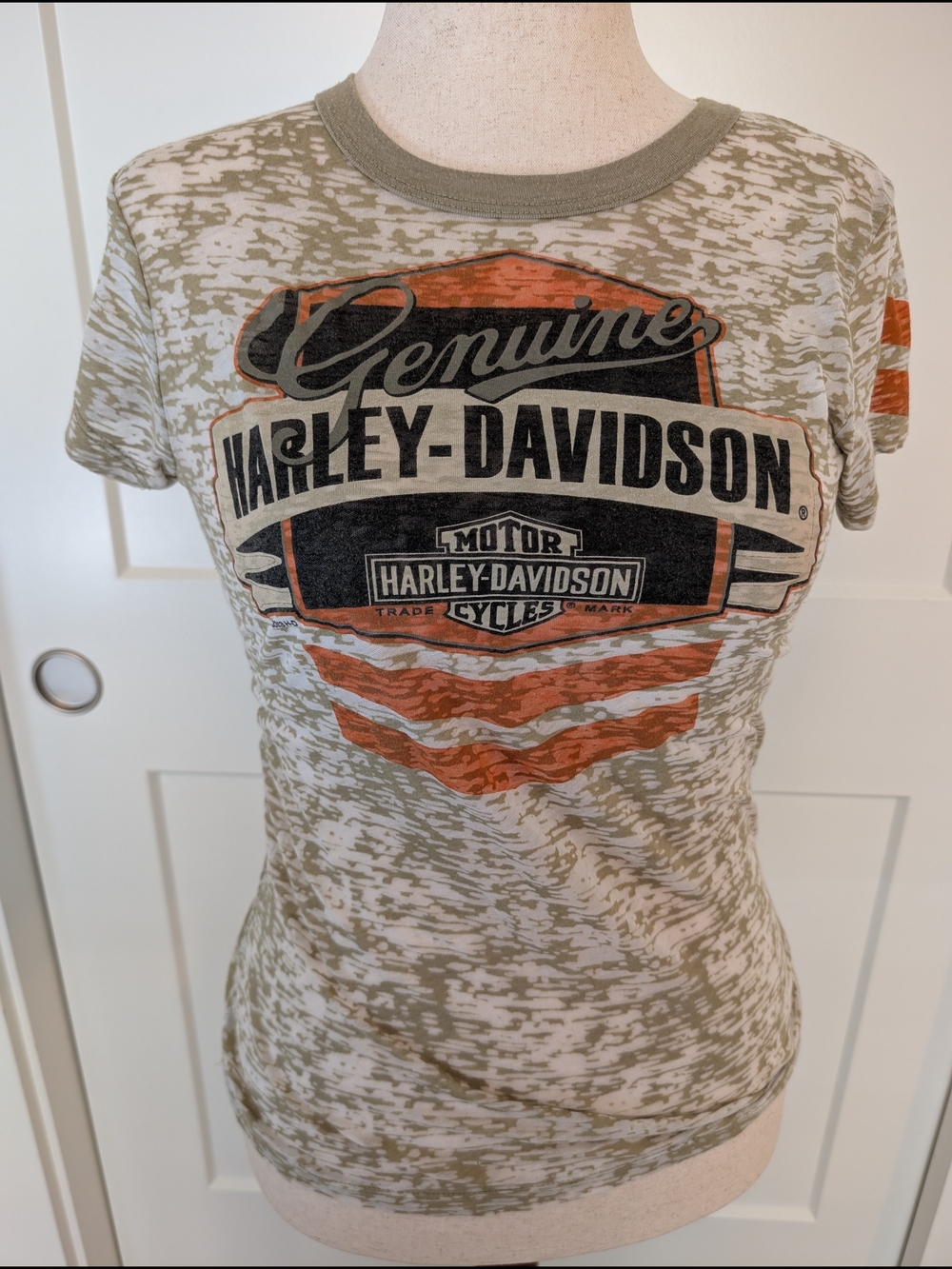 Harley-Davidson Olive Green & Orange Signature Graphic Tee